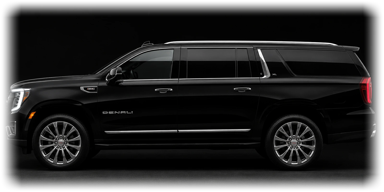 Radar Express black 2025 GMC Yukon XL, side profile